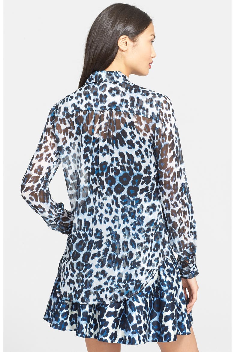 'Lorelei Two' Leopard Print Shirt, Alternate, color, SNOW CHEETAH LARGE BLUE