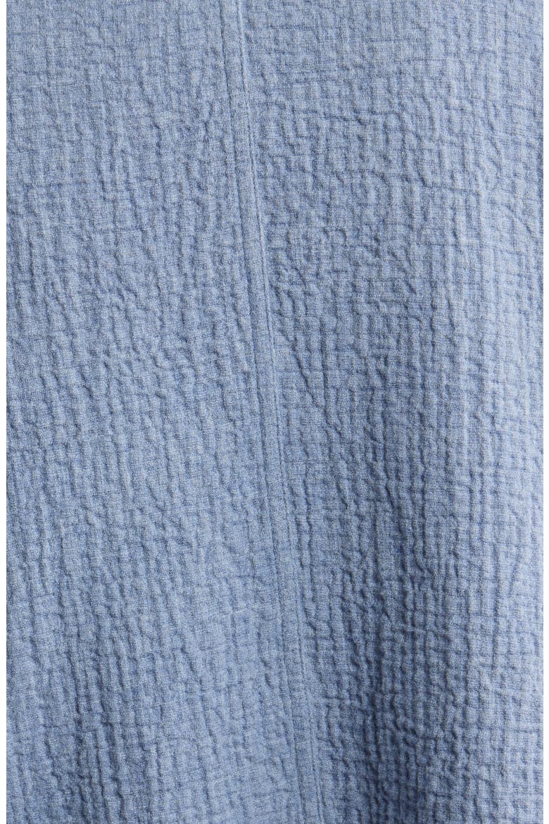 Mandarin Textured Stretch Organic Cotton Shirt Jacket, Alternate, color, HAZE