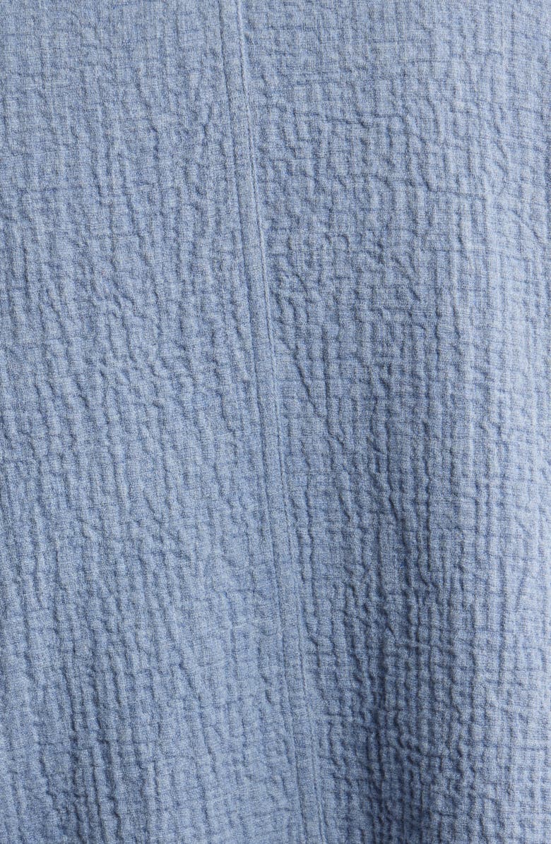Eileen Fisher Mandarin Textured Stretch Organic Cotton Shirt Jacket, Alternate, color, Haze