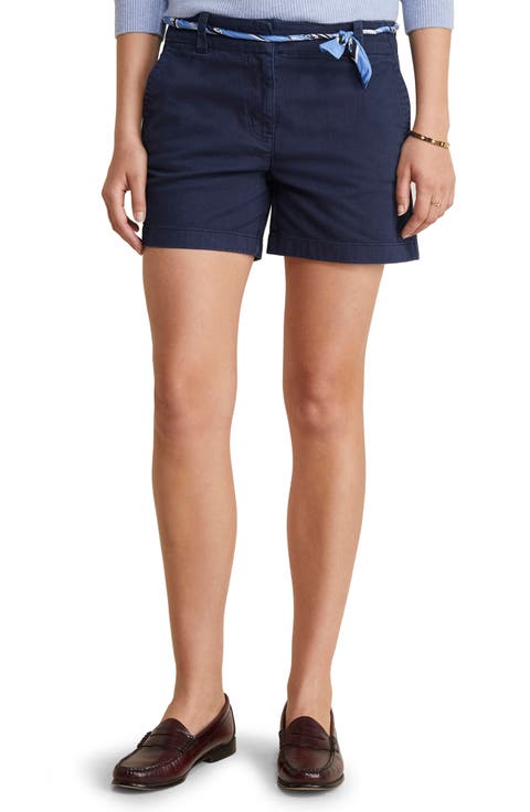 Herringbone Stretch Cotton Shorts