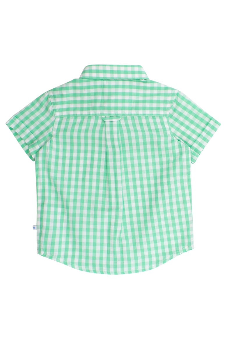Boys Short Sleeve Button Down Shirt, Alternate, color, Classic Spring Green Gingham