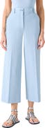 Akris punto Chiara High Waist Cotton Stretch Seersucker Crop Pants