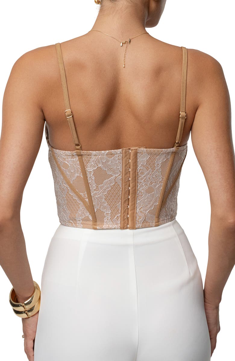 JLUXLABEL Desire Lace Underwire Corset Top, Alternate, color, Ivory