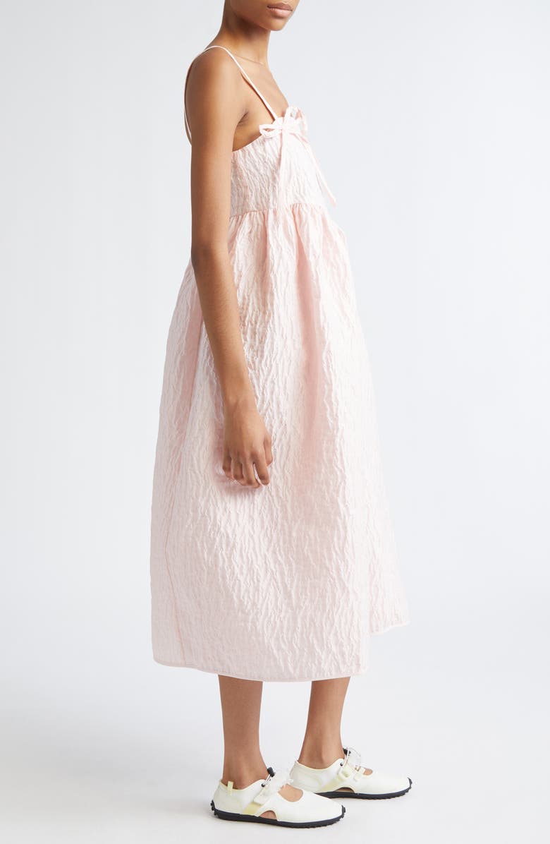 Cecilie Bahnsen Ambra Floral Lobelia Matelassé Babydoll Dress, Alternate, color, Blush Pink