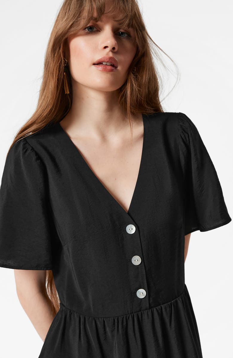 & Other Stories V-Neck Midi Dress, Alternate, color, Black Dark New