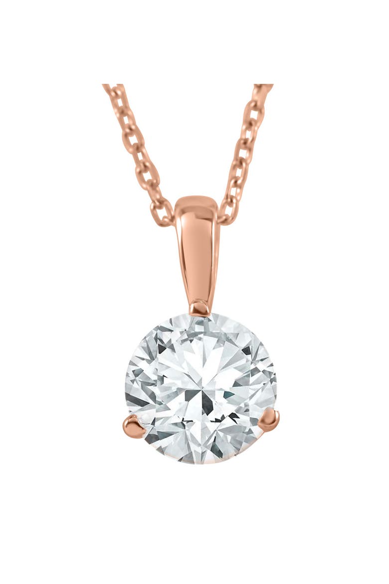 1/2 ct Solitaire Lab Grown Diamond Pendant available in 14K and Platinum, Alternate, color, 14k White Gold