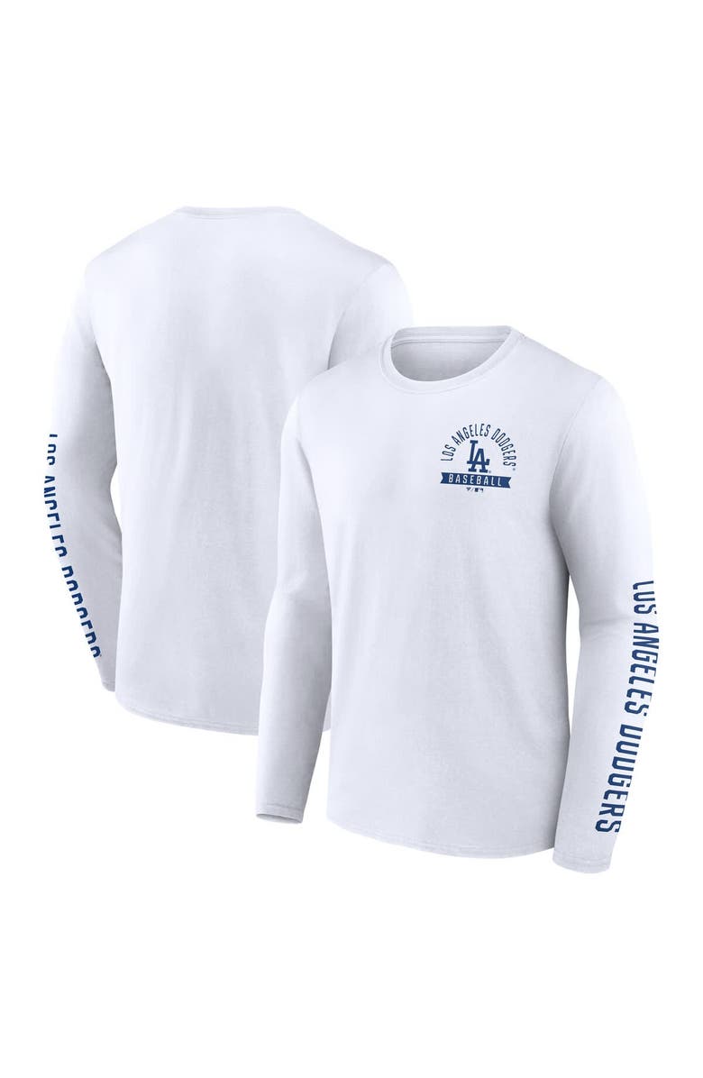 FANATICS Men's Fanatics White Los Angeles Dodgers Press Box Long Sleeve T-Shirt, Alternate, color, White