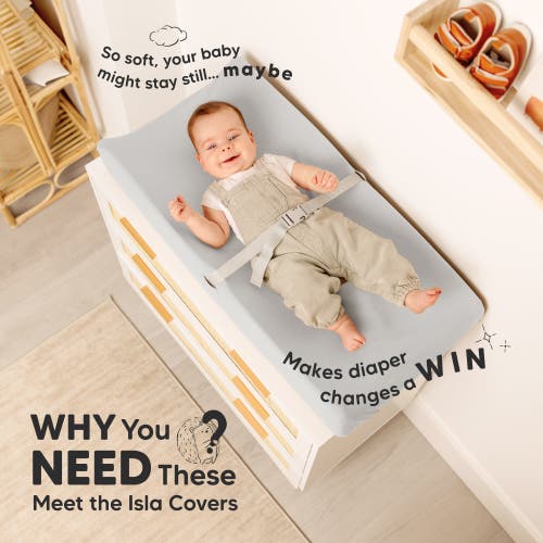 Keababies 2-pack Isla Changing Pad Covers In French Gray
