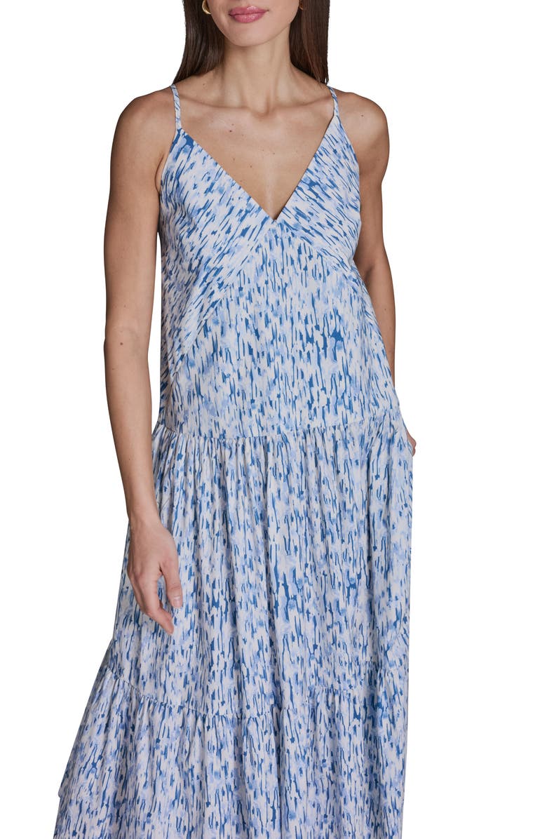 BCBG Printed Tiered Midi Sundress, Alternate, color, 