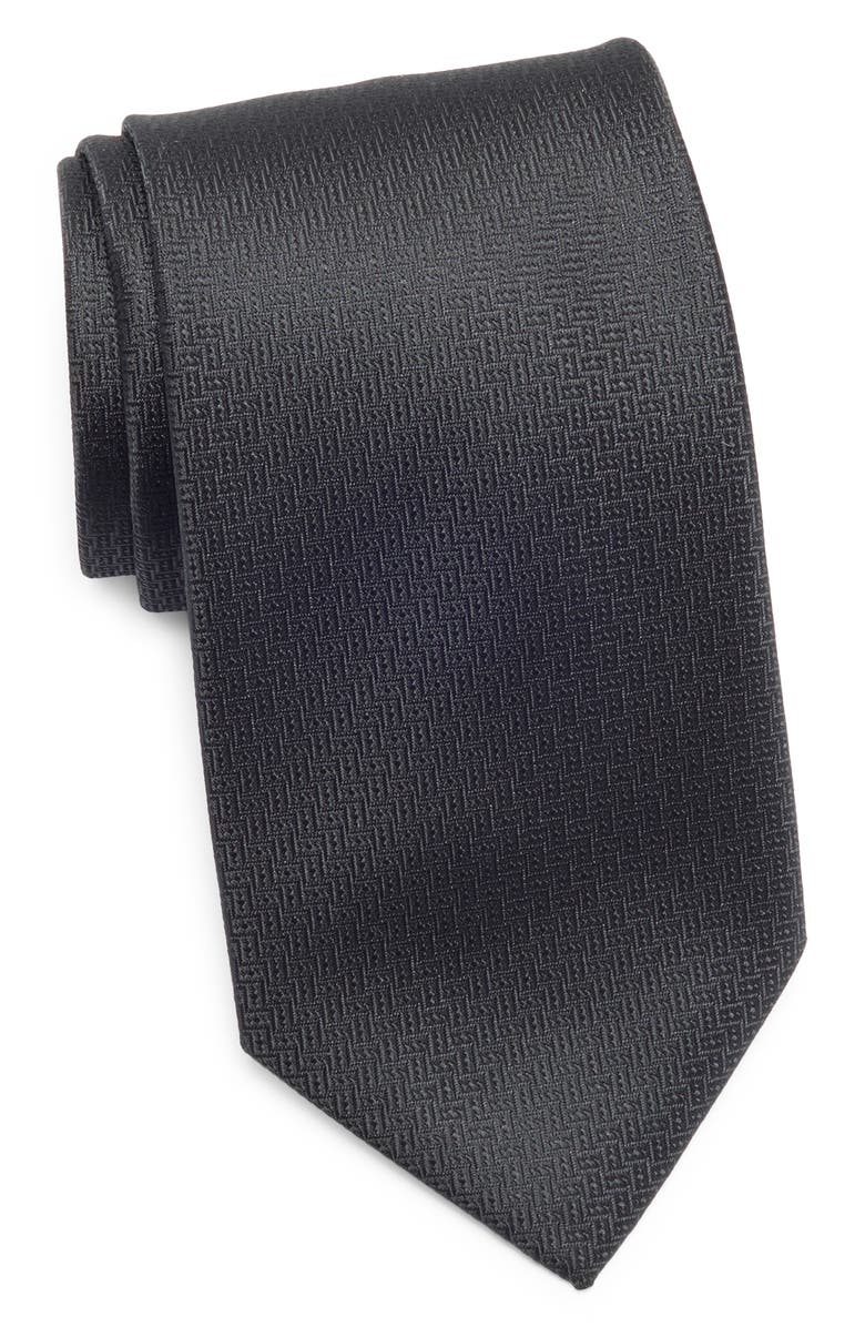 TOM BAINE Geo Jacquard Tie, Main, color, Black