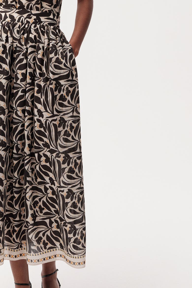 Chantal High Waist Zippered Midi Skirt With Pockets, Alternate, color, Multi Color