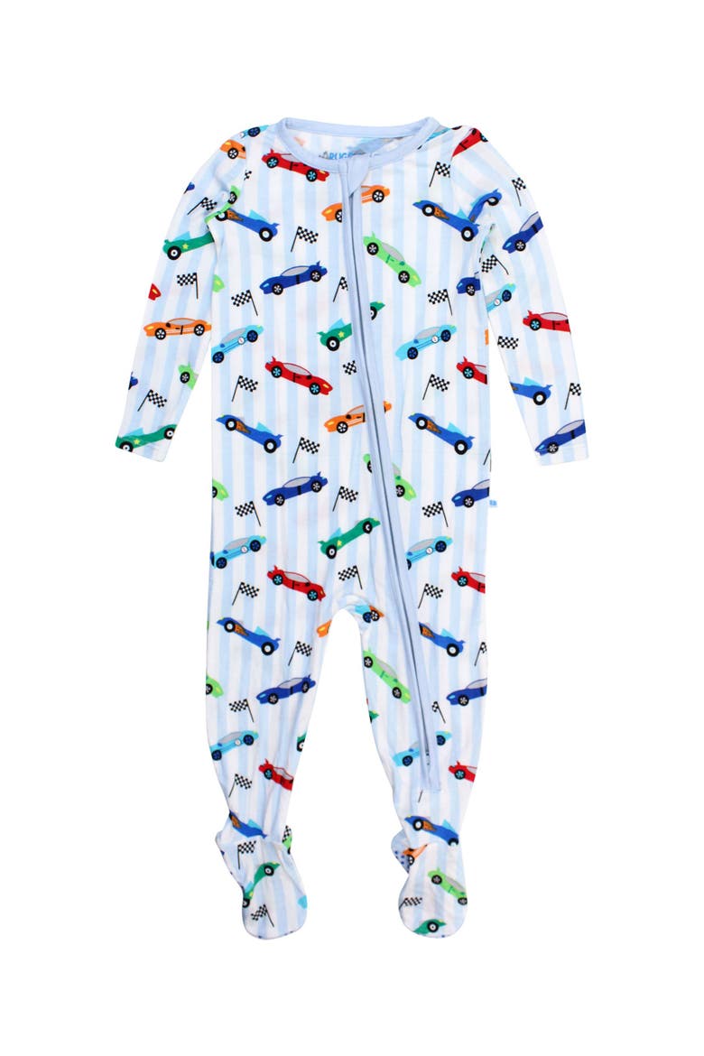 SoftSnooze Baby Boys One Piece Footie Pajamas, Main, color, Let's Roll