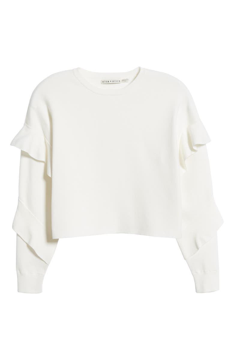 Alice + Olivia Ruffle Sleeve Sweater, Alternate, color, 