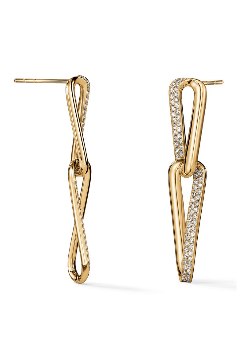 INSIDE/OUT 18K Gold Diamond Link Small Earrings, 0.75ct., Alternate, color, YELLOW GOLD