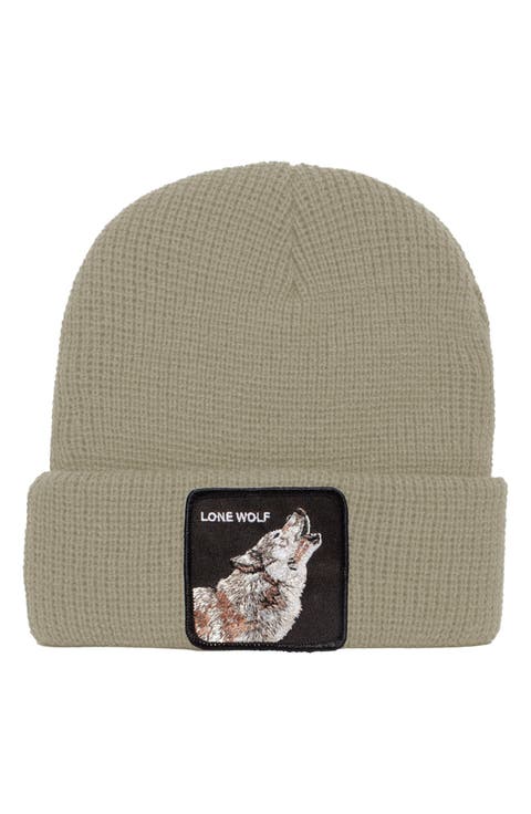 Singled Out Wolf Patch Beanie
