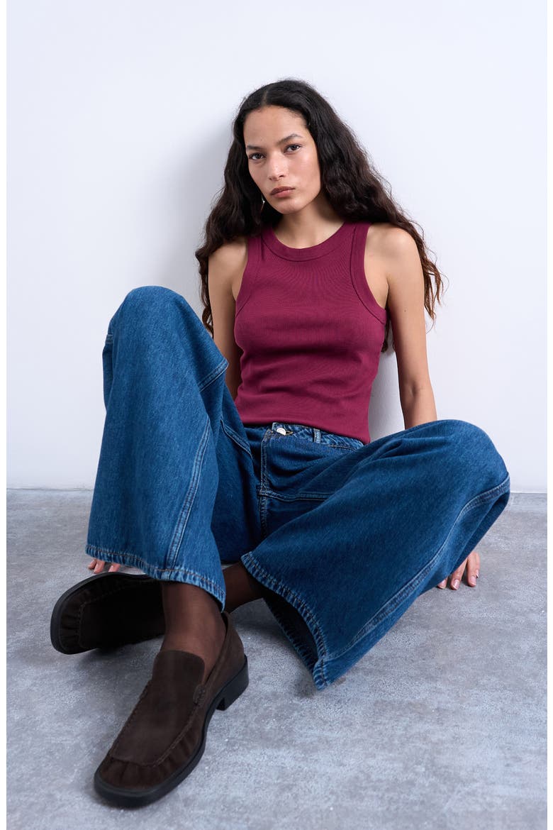 Rib Tank, Alternate, color, BURGUNDY