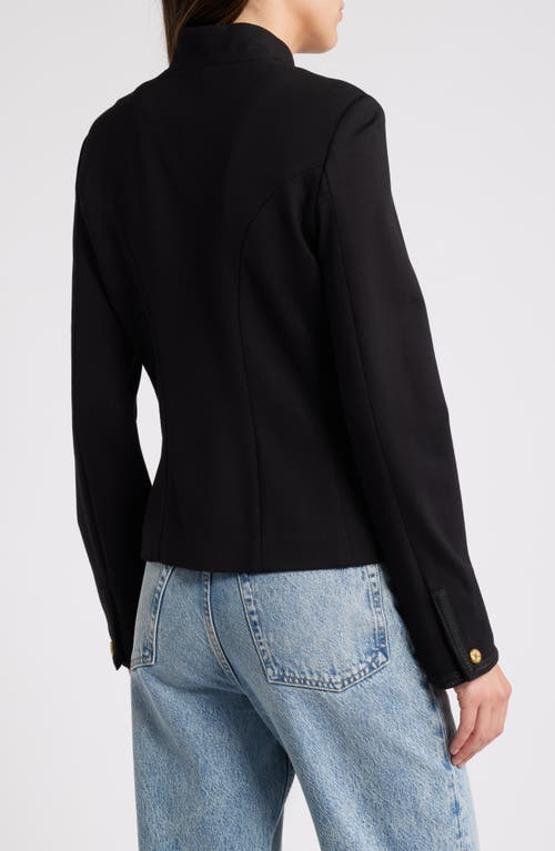 Rag & Bone Slade Braided Cropped Ponte Blazer In Black