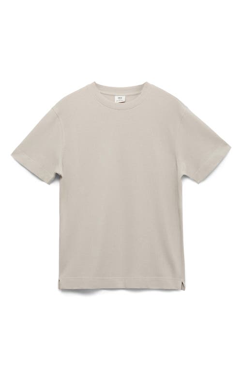 Mango Cotton Blend Fine Knit T-shirt In Neutral