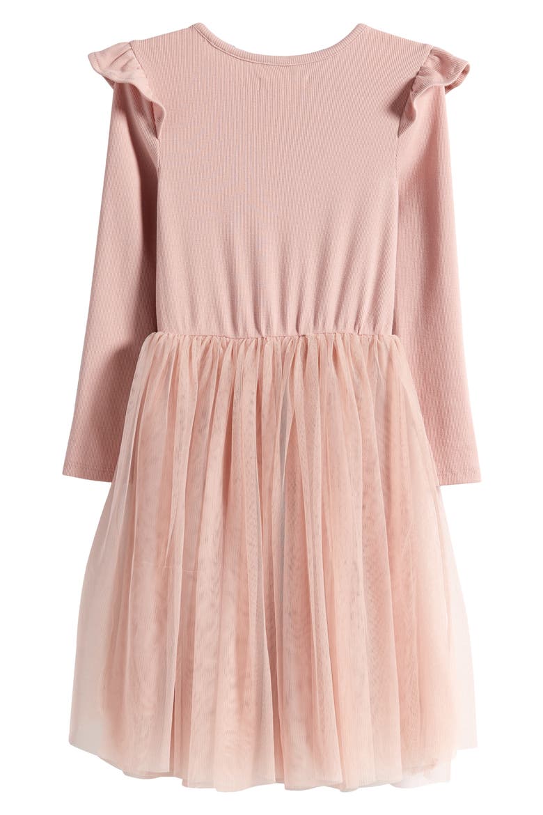 Kids' Ruffle Long Sleeve Dress, Alternate, color, PINK PUFF