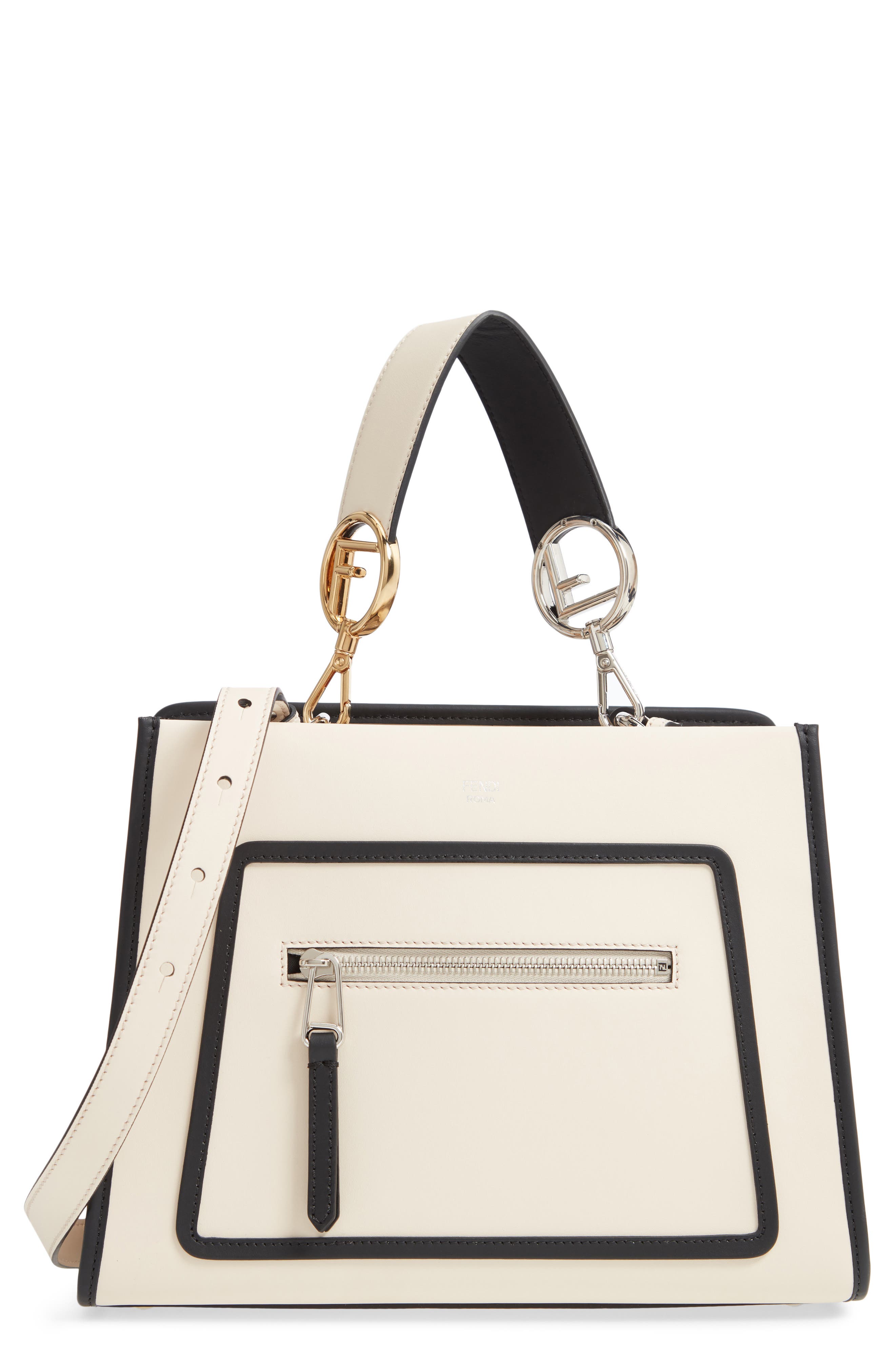 Fendi Small Runaway Calfskin Leather Satchel, Main, color, 