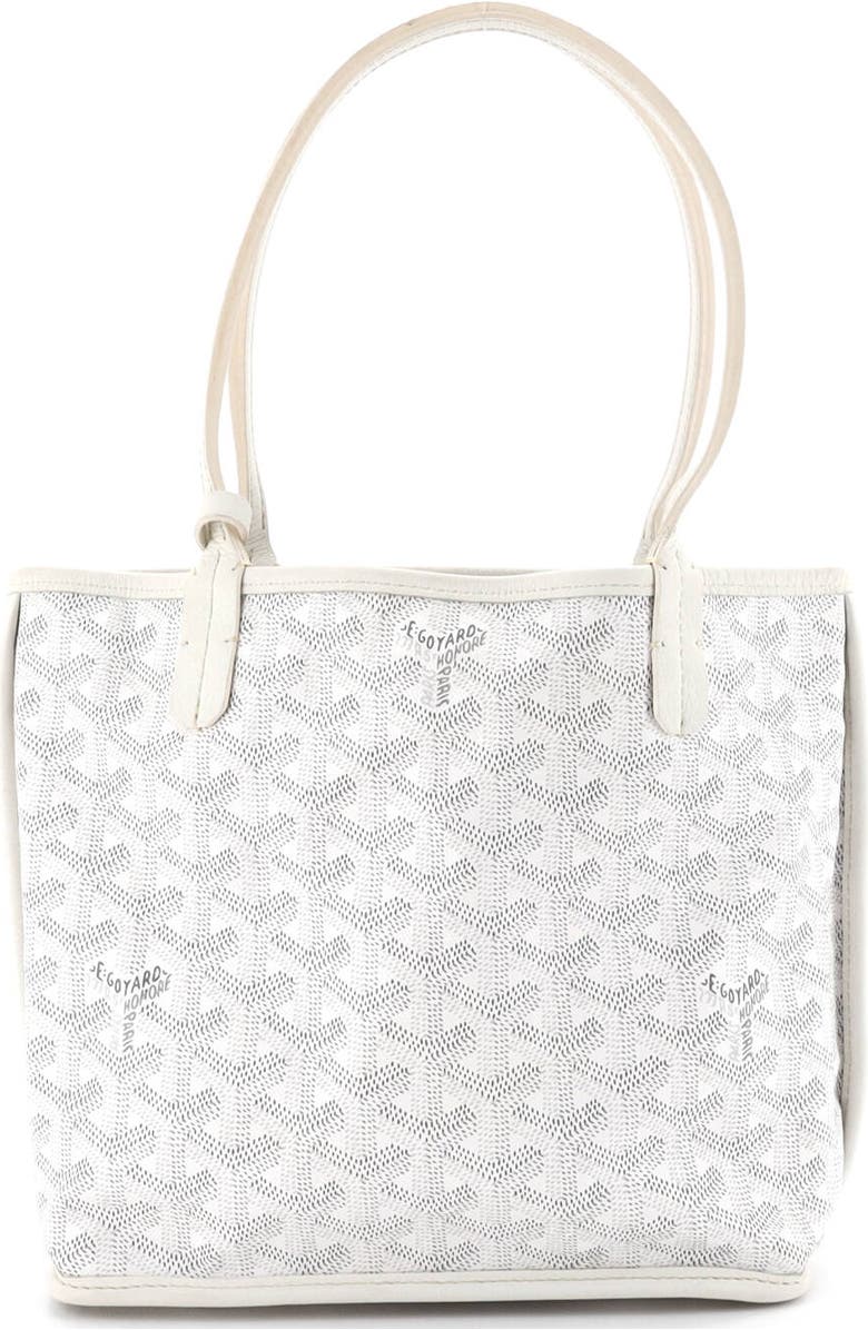 Pre-Owned Goyard Anjou Reversible Tote Coated Canvas Mini, Alternate, color, White