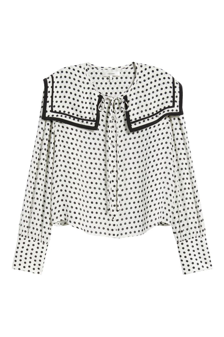 The Polka Dot Fleet Silk Top, Alternate, color, CREAM MULTI