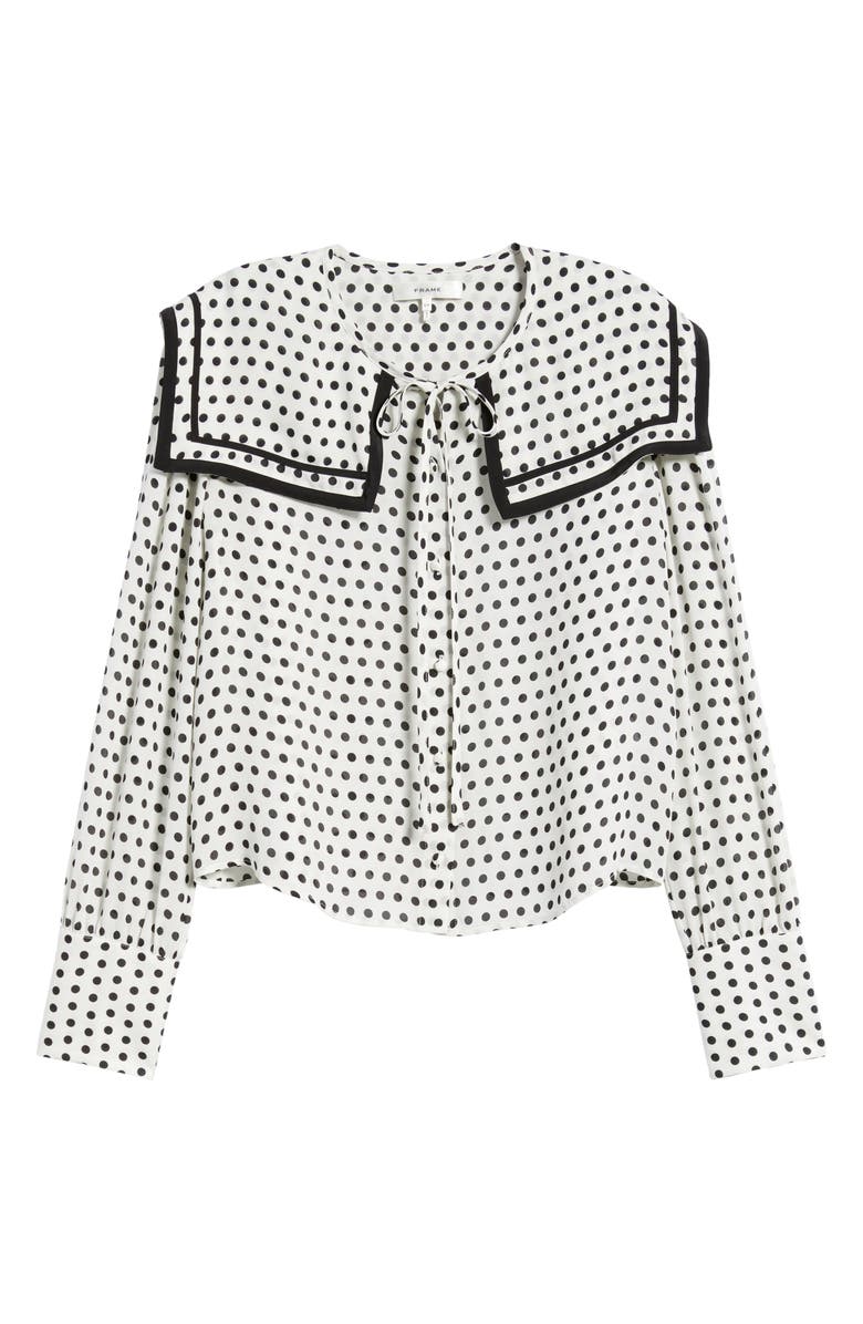 FRAME The Polka Dot Fleet Silk Top, Alternate, color, 