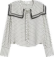 FRAME The Polka Dot Fleet Silk Top