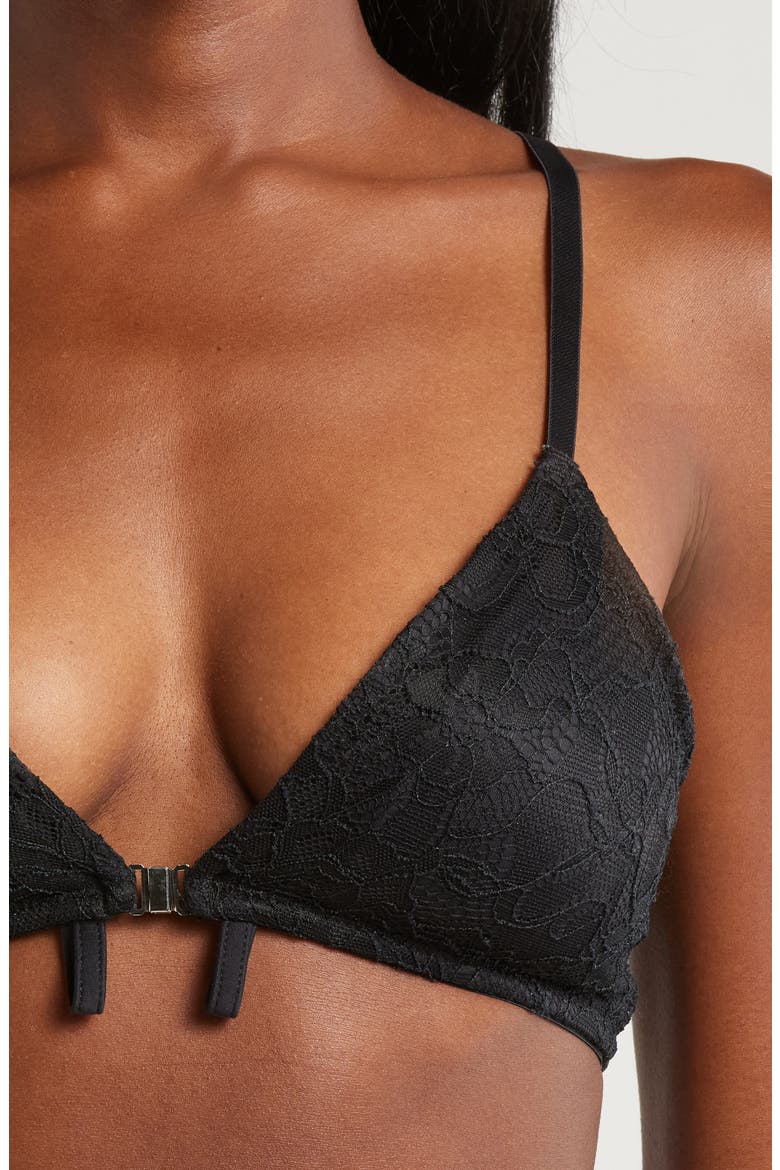 The Convertible Plunge Front Close Adaptive Bralette, Alternate, color, BLACK