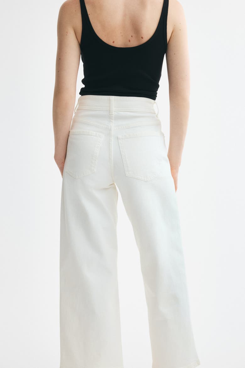Wide High Waist Ankle Jeans, Alternate, color, Cream