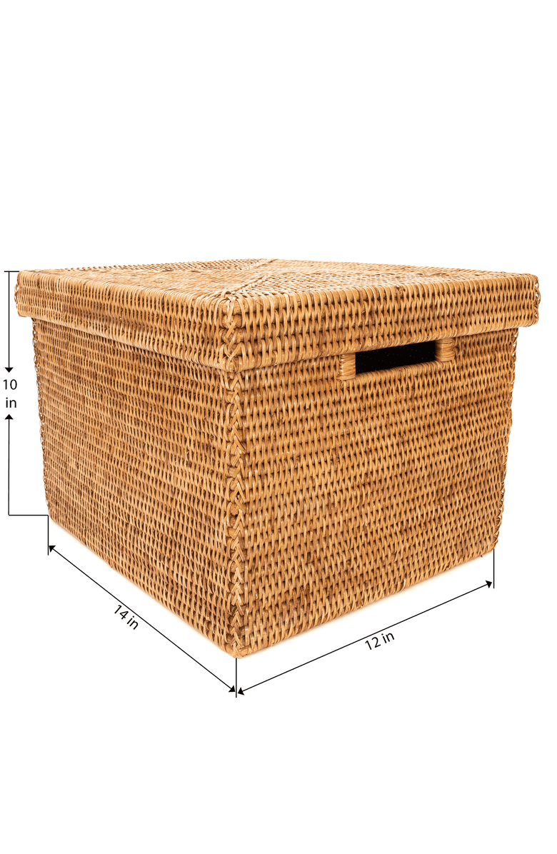 Artifacts Trading Company<sup>™</sup> Artifacts Rattan Storage Box with Lid - Letter File, Alternate, color, Honey Brown