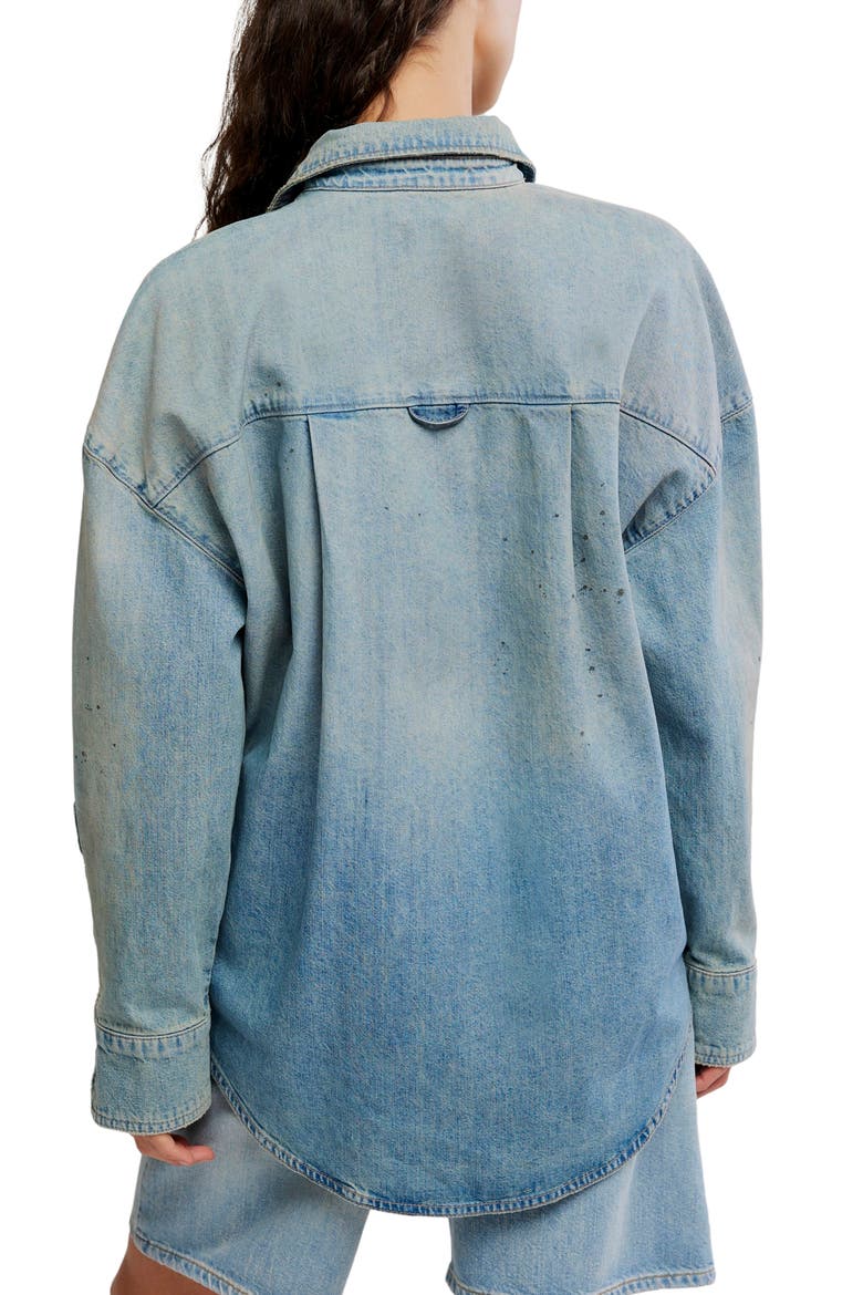 Rally Cocoon Cotton Shirt, Alternate, color, DENIM BLUE