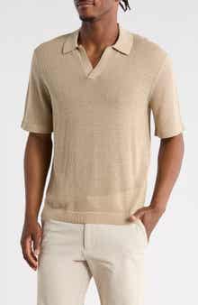 Short Sleeve Johnny Collar Knit Polo