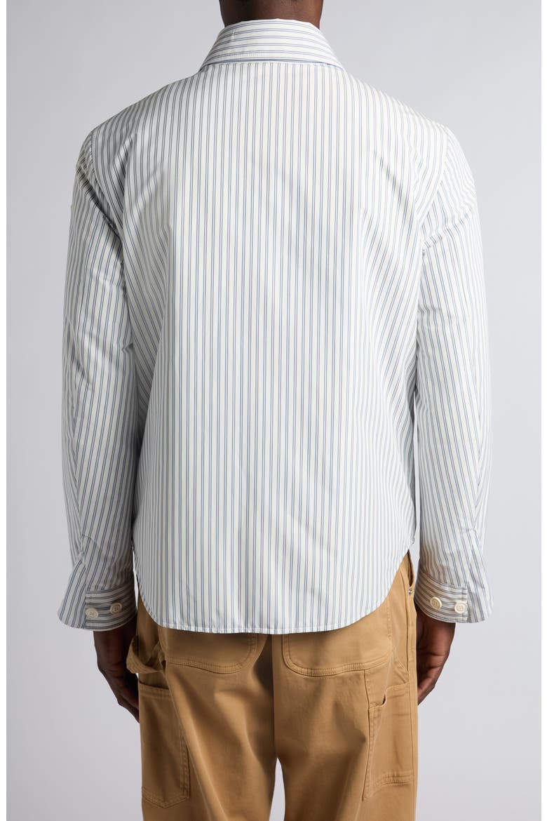 Crescent Padded Stripe Zip Shirt Jacket, Alternate, color, WHITE