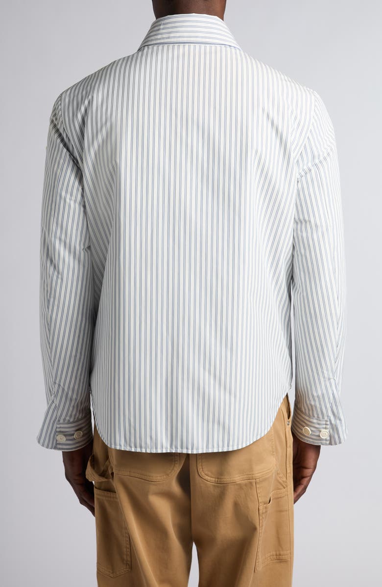 Moncler Crescent Padded Stripe Zip Shirt Jacket, Alternate, color,