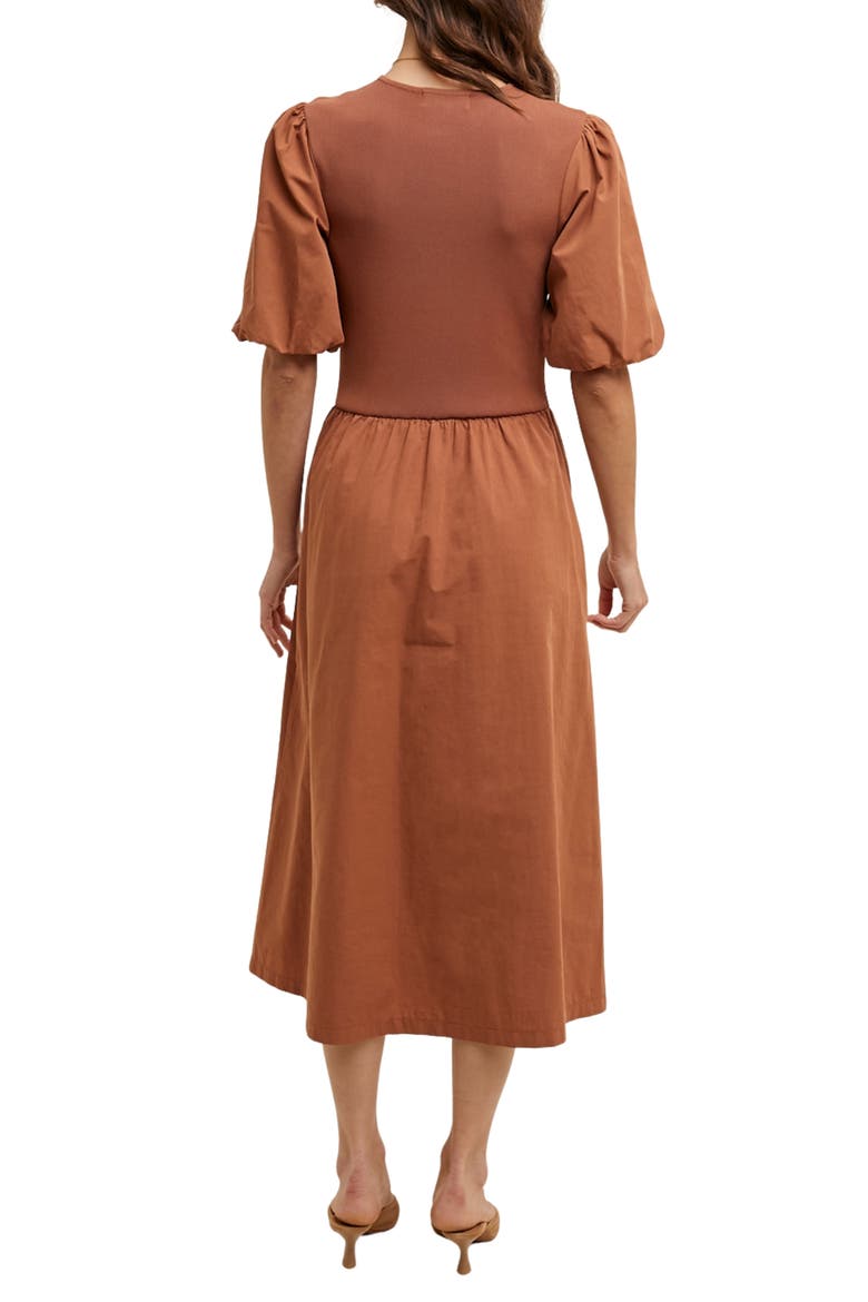 Twofer Midi Dress, Alternate, color, CLAY