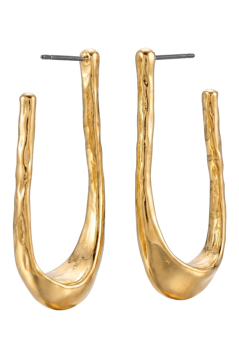 Fatima Oval Hoops, Alternate, color, Gold