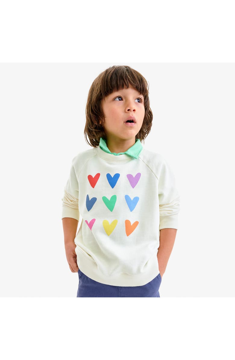 Primary Kids Rainbow Heart Sweatshirt, Alternate, color, Ivory Stacked Hearts