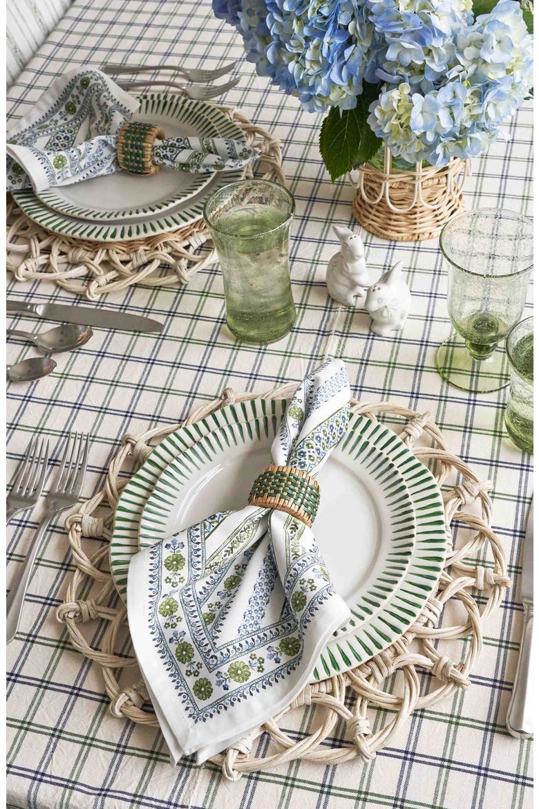 Sitio Stripe Salad Plate, Alternate, color, BASIL