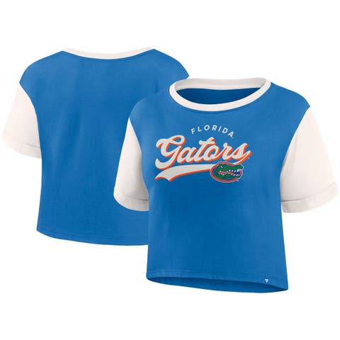 Women's Fanatics Branded Royal Florida Gators Color-Block Script Tail T-Shirt