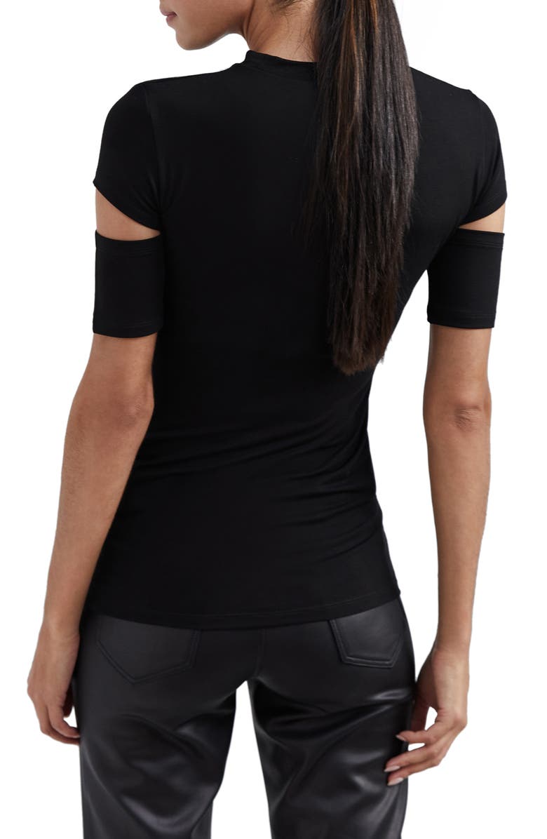 Marcella Esme Cutout Sleeve Top, Alternate, color, Black