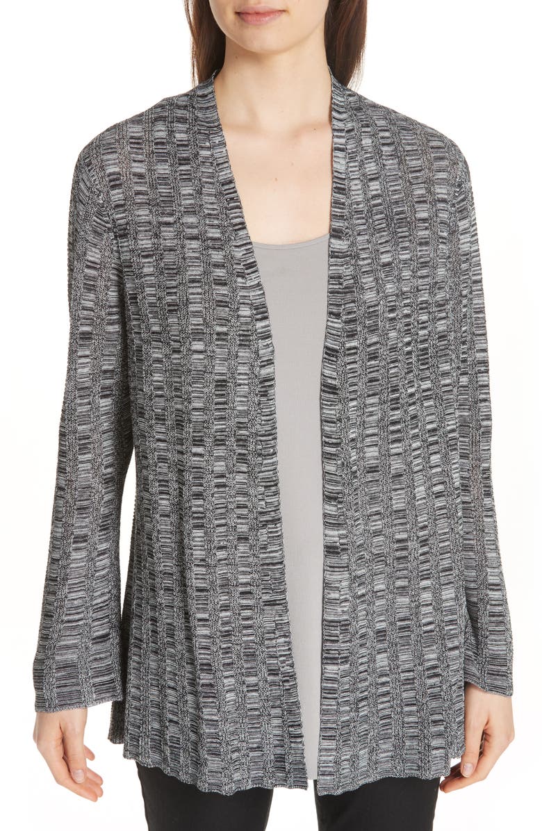 Eileen Fisher Bell Sleeve Silk Blend Cardigan, Main, color, 