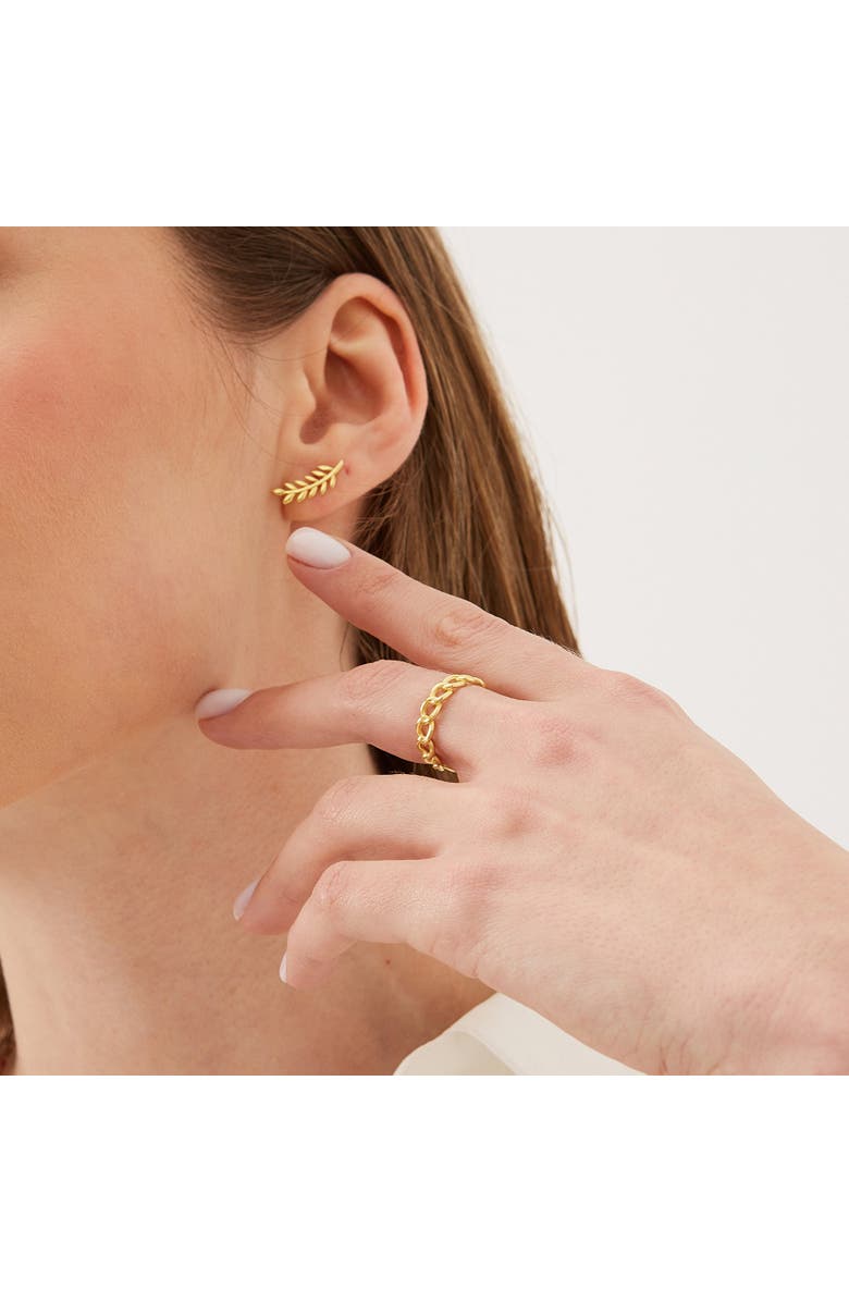 Spero London Sterling Silver Chain Ring, Alternate, color, Gold