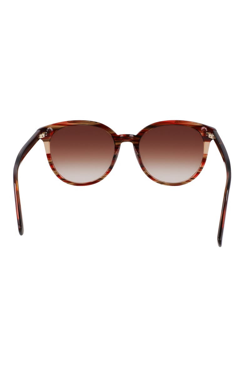 Heritage 55mm Gradient Round Sunglasses, Alternate, color, TEXTURED RED