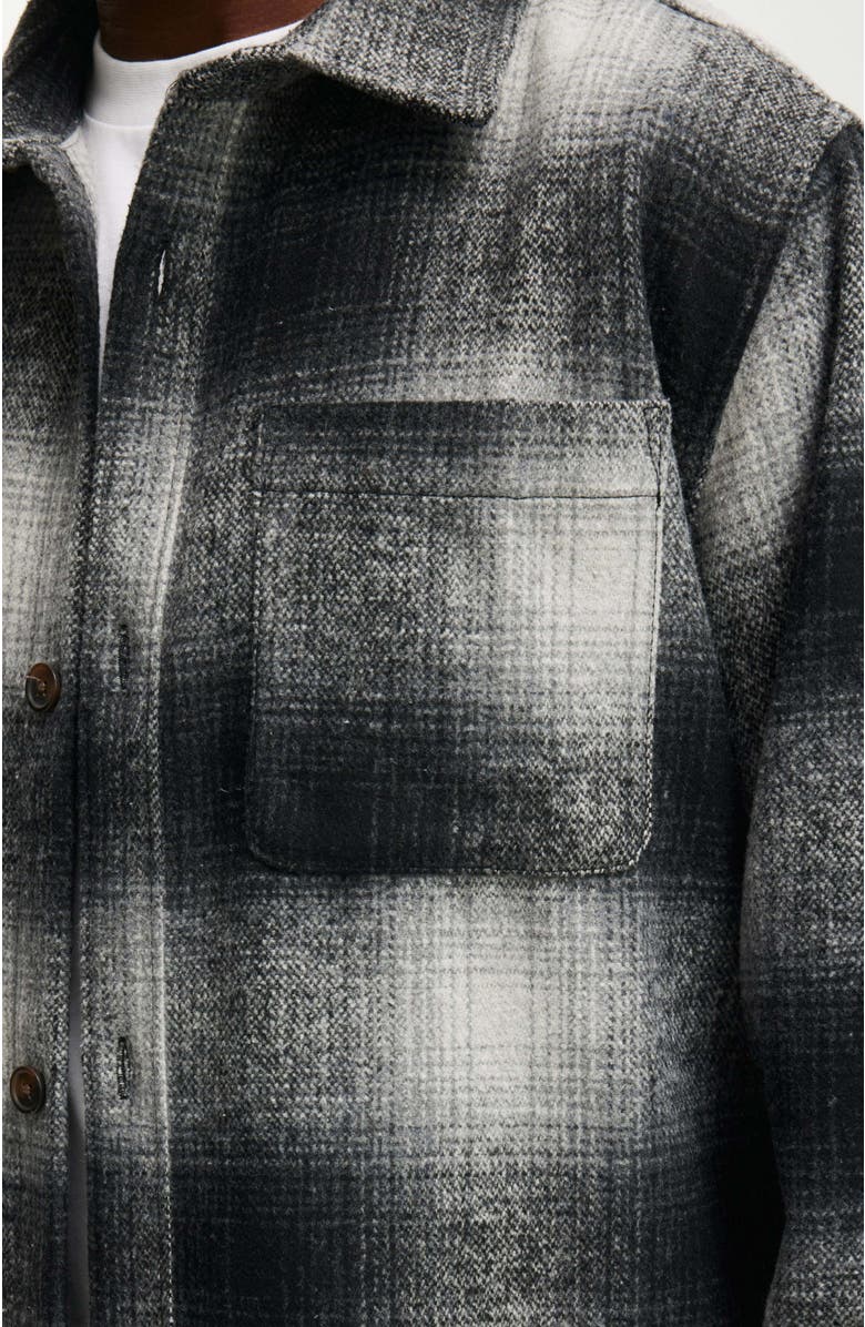 Cotton On Men's Boxy Overshirt, Alternate, color, Black Shadow Check