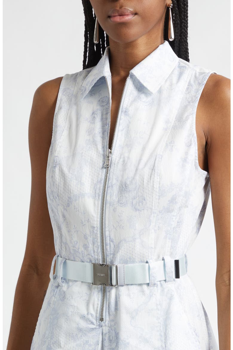 Kylo Floral Belted Shirtdress, Alternate, color, IVORY/ PL MST BLUE LACE PRINT