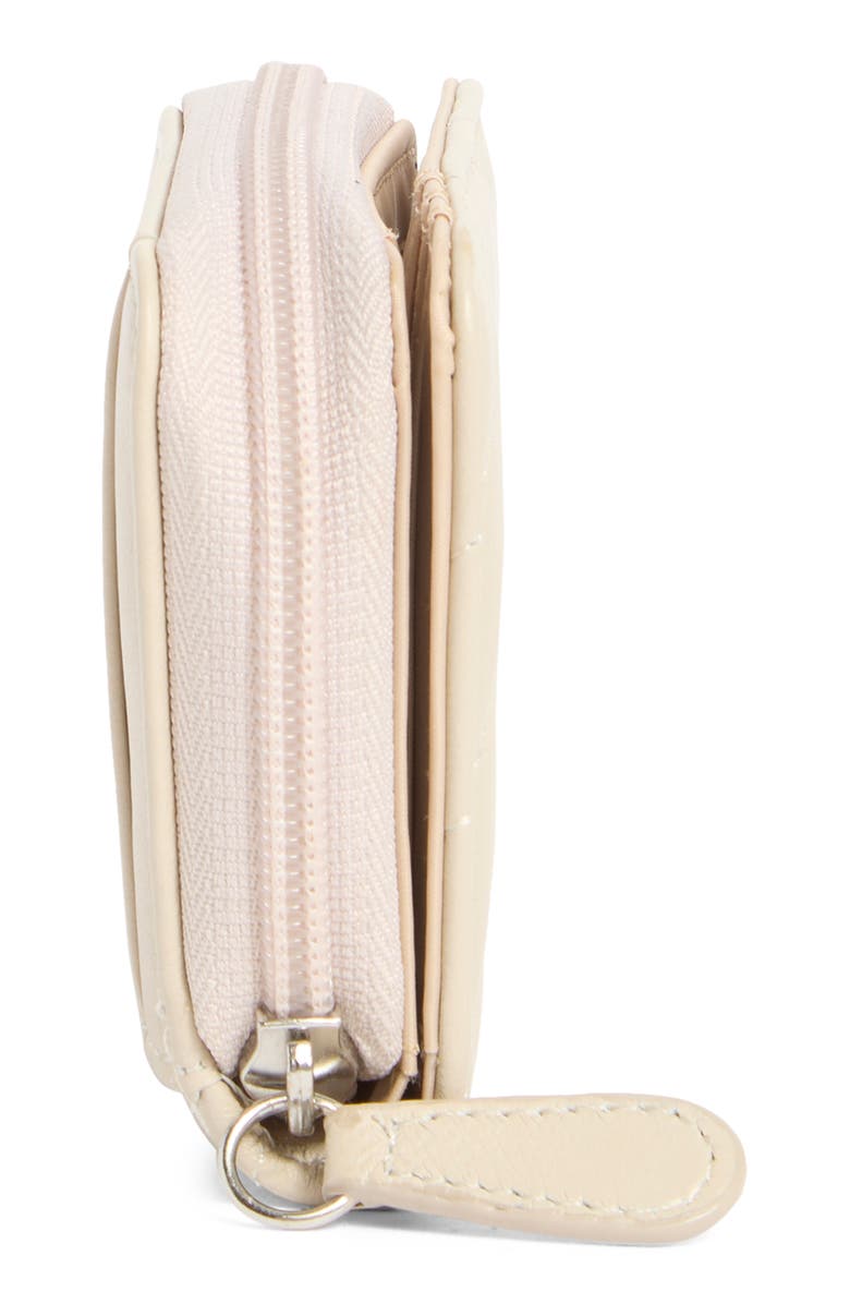 MUNDI SMALL LEATHER GOODS Quilted Card Case, Alternate, color, Bone