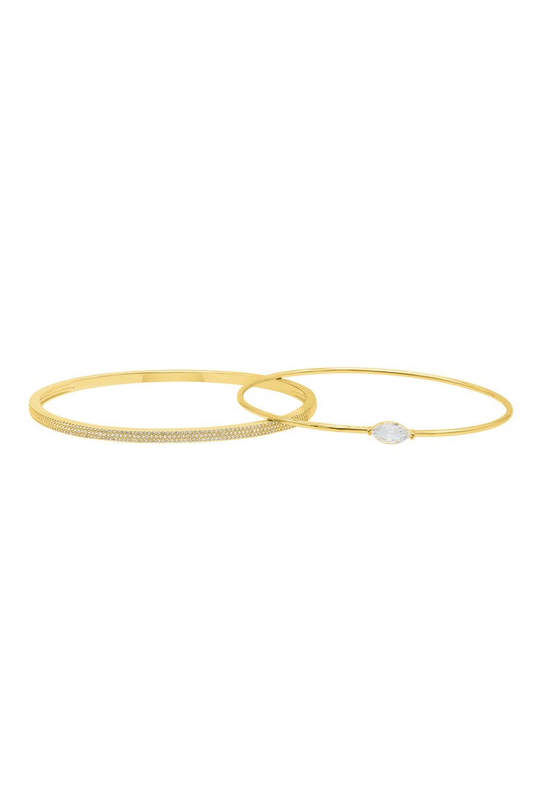 Set Of 2 Cubic Zirconia Stacking Bracelets, Main, color, GOLD