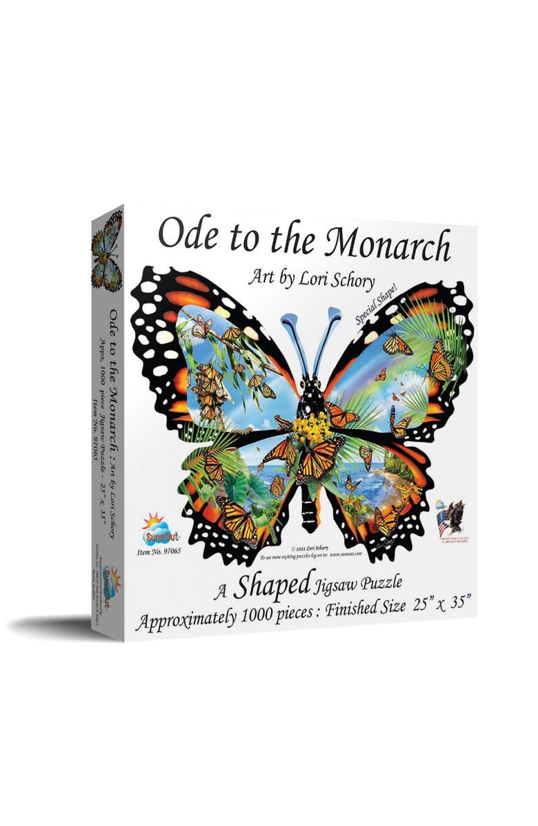 Sunsout Ode to the Monarch 1000 piece Jigsaw Puzzle for Adults Special Shape, Main, color, Multicolor