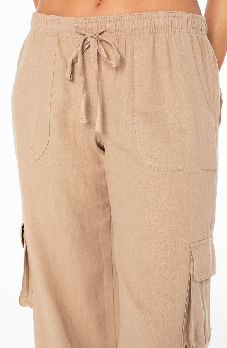 Roxy Lagoon Linen Blend Cargo Pants, Alternate, color, 